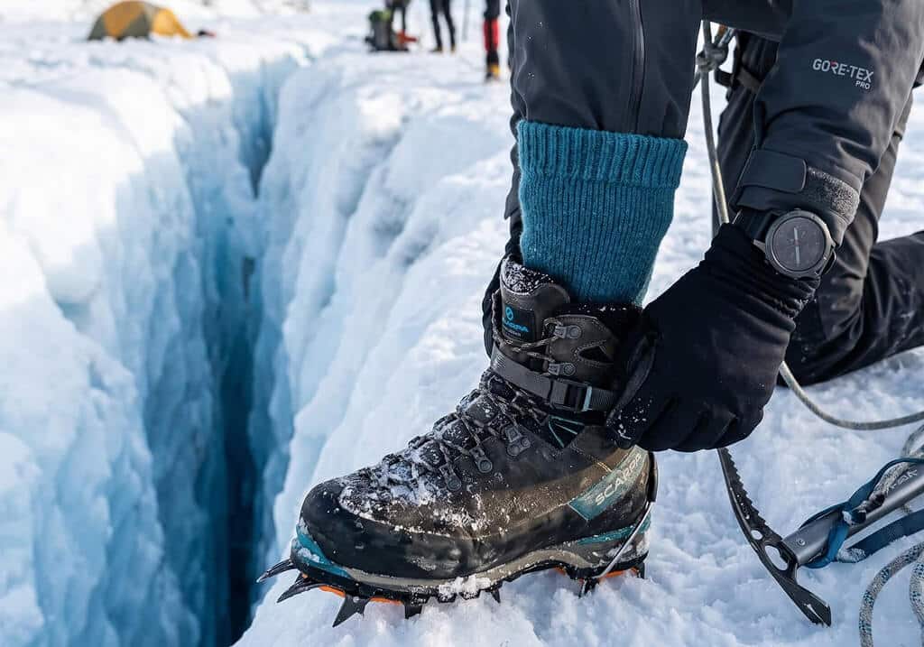 Wärmste Socken aus Alpakawolle als Expeditionssocken im Einsatz