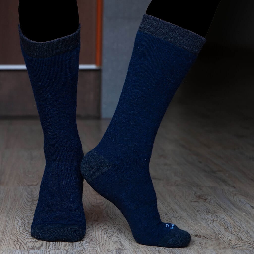 Stylische Alpaka Thermosocken mit vollständig verstärktem Fußbereich