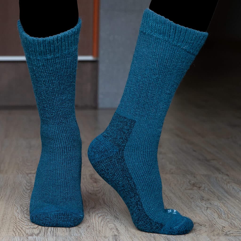 Wärmste Alpaka Thermosocken für extreme Kältebedingungen in dunkeltürkis