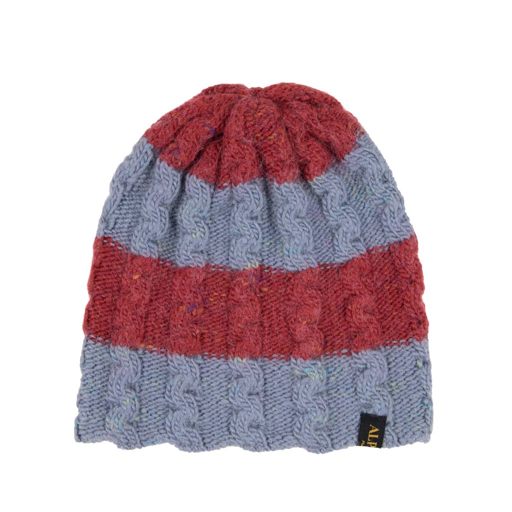 Merino Beanie für Damen und Herren Stripe von Alpakin in dunkelorange