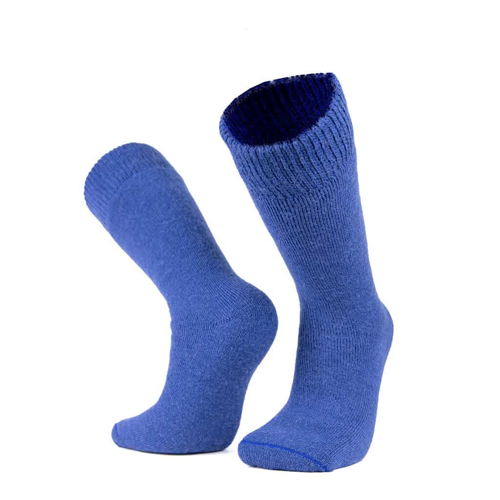 Warme Alpaka Thermosocken in blau