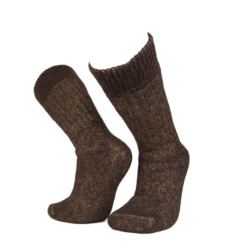 Wärmste Alpaka Thermosocken für extreme Kälte in Alpaka Naturfarbe dunkelbraun