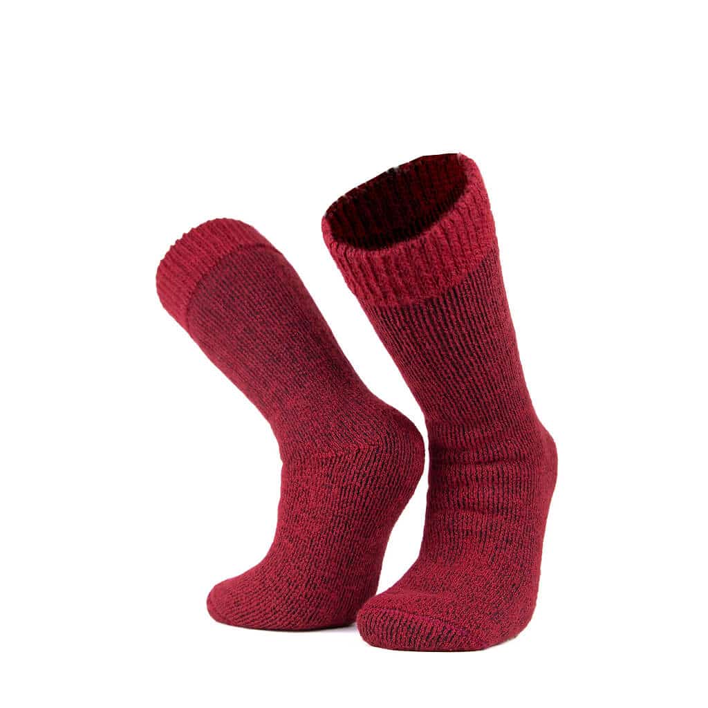 Wärme Alpaka Thermosocken in rot, gegen kalte Füße im Winter